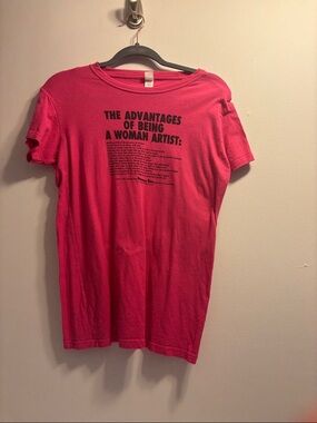 Graphic Pink Tee "The Advantages of Being a Woman Artist" Guerilla Girls